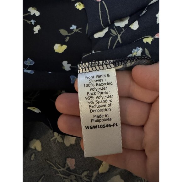 41 Hawthorn Women Size 2X Floral Popover Blouse Short Sleeve Recycled Material - Picture 11 of 13